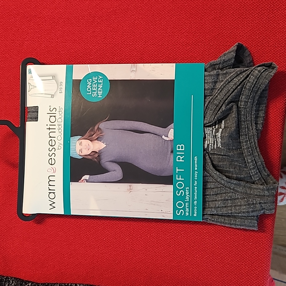 WARM ESSENTIALS Cuddlduds 6 pcs. black gray white long sleeve Sm. New + - Picture 4 of 14